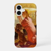Prières du coucher, Fille avec chiot, Religion vin