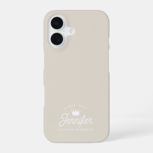 Coque iPhone 16 Princesse Pilates Beige Tendance Chic (Verso)