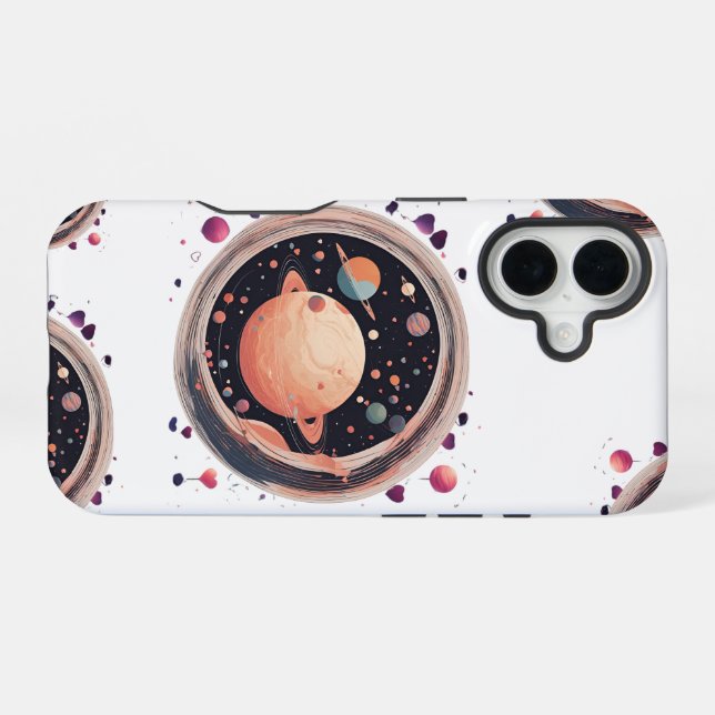 Coque iPhone 16 💖 🌠 "Pris dans ton orbite" (Verso Horizontal)