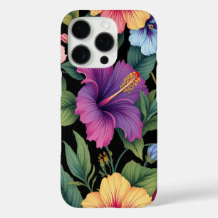 Coque iPhone 16 Pro Fleurs Tropicales Hibiscus