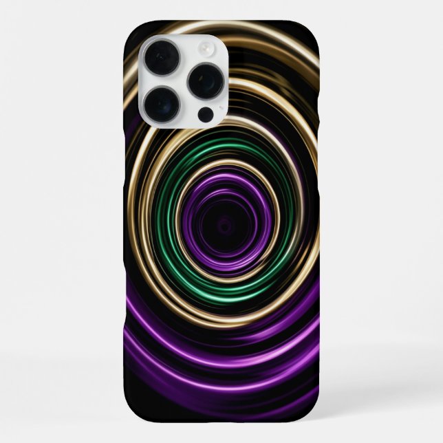 Coque iPhone 16 Pro Max Tourbillon Violet Or Abstr (Verso)
