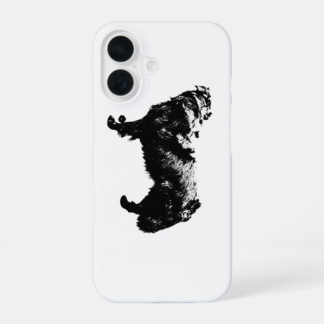 Coque iPhone 16 Profil de nuit velouté (Verso)