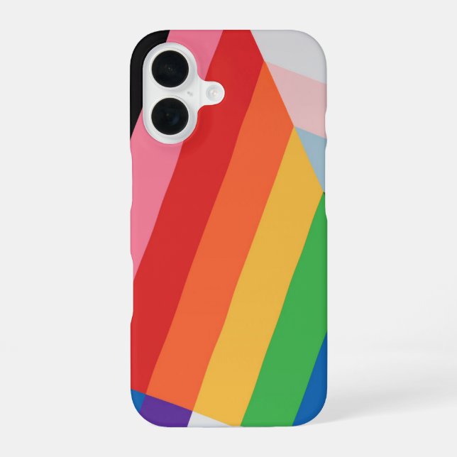 Coque iPhone 16 Progrès de la conception du drapeau de fierté - LG (Verso)