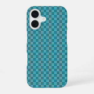 Coque iPhone 16 Protecteur iPhone bleu micro-carreauté