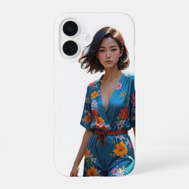 Coque iPhone 16 Protection florale chic - (Verso)
