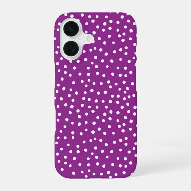 Coque iPhone 16 Purple Polka Dot Pattern Phone Case (Verso)