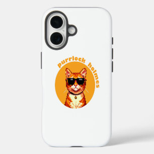 Coque iPhone 16 Purrlock Holmes Cat iPhonecase