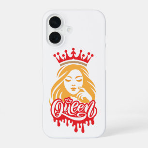 Coque iPhone 16 Queen Design – Typographie élégante de couronne ro