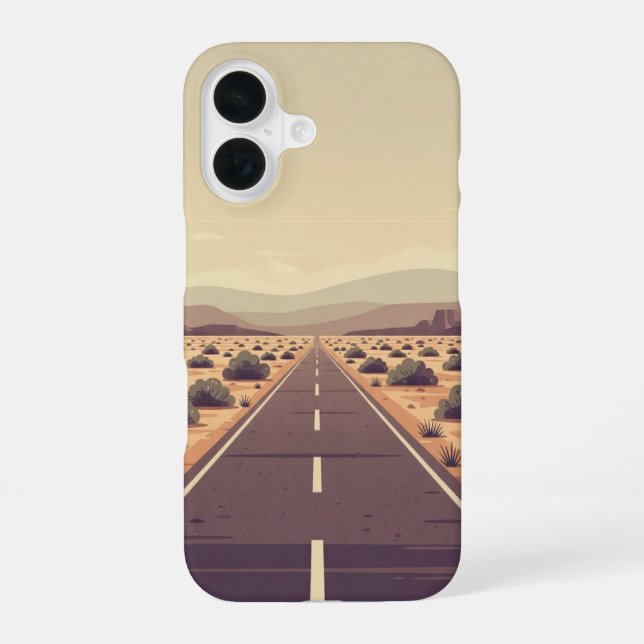 Coque iPhone 16 Quiet Desert Route (Verso)