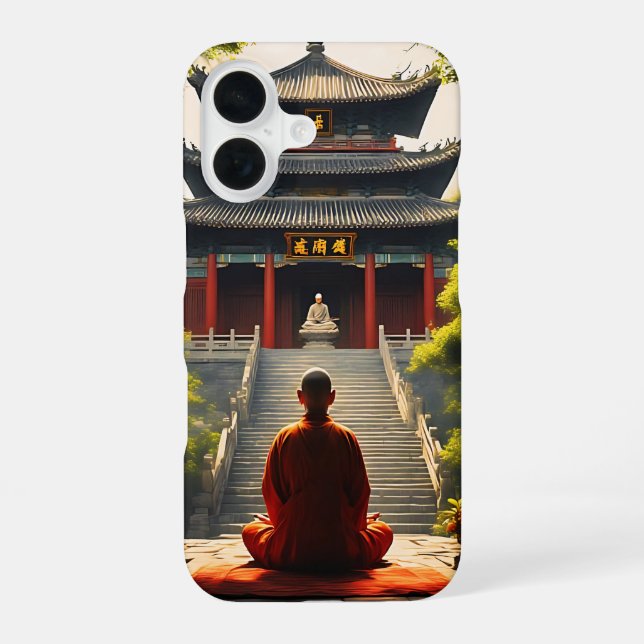 Coque iPhone 16 Quiétude du temple (Verso)