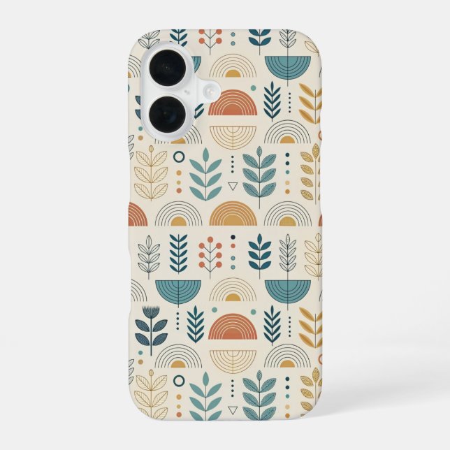 Coque iPhone 16 Rainbow Botanical Minimalist (Verso)