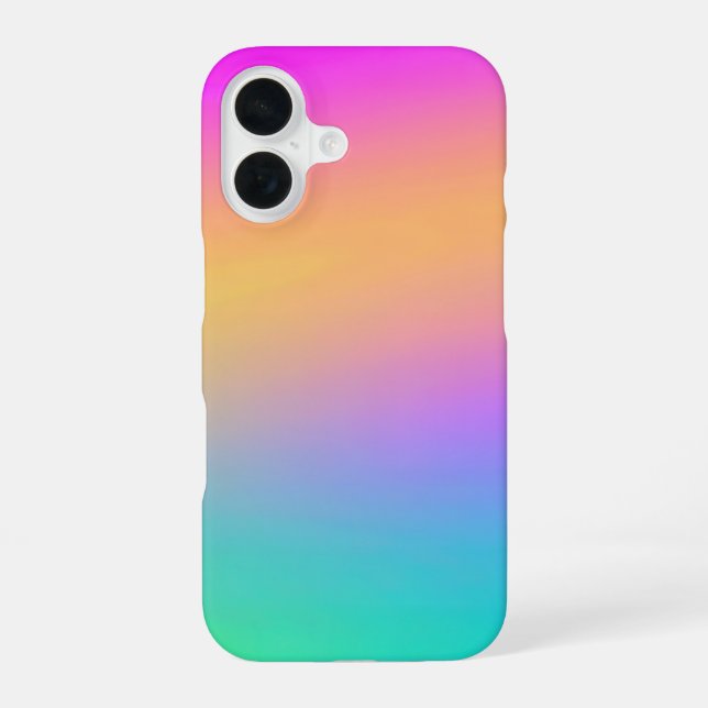 Coque iPhone 16 Rainbow Gradient Colorful (Verso)