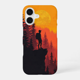 Coque iPhone 16 Randonneur au coucher du soleil _ étui iphone