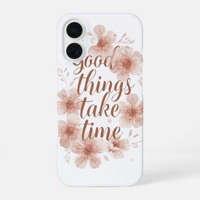 Coque iPhone 16 Rappel doux avec des florales douces (Verso)