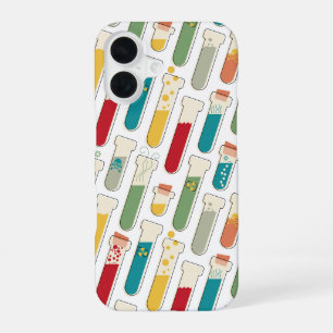 Coque iPhone 16 Rayure de tube à essai de chimie moderne du milieu