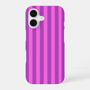 Coque iPhone 16 Rayures bicolores violettes 
