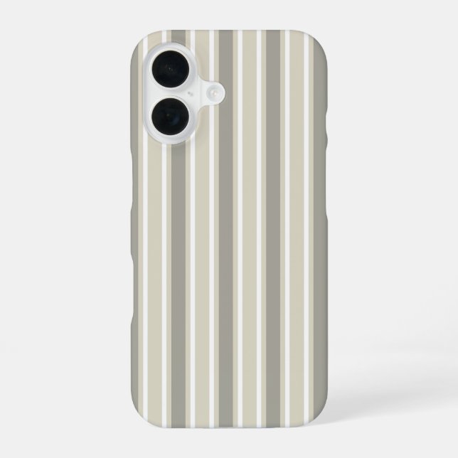 Coque iPhone 16 Rayures bonbons beige (Verso)