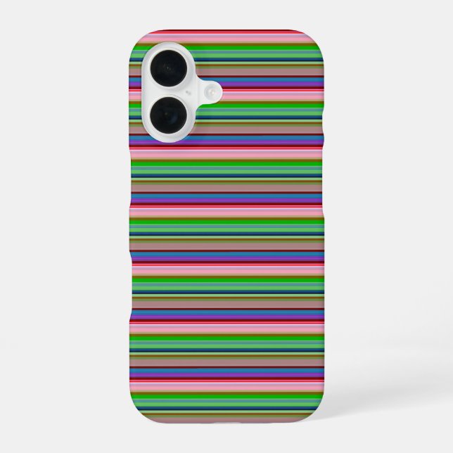 Coque iPhone 16 Rayures colorées chaudes (Verso)