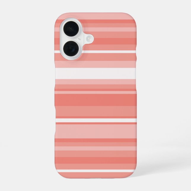 Coque iPhone 16 Rayures de corail (Verso)