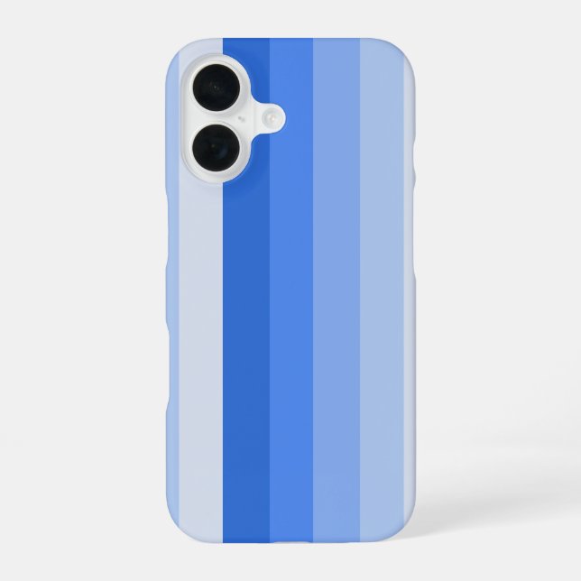 Coque iPhone 16 Rayures d'ombre bleues (Verso)