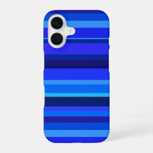 Coque iPhone 16 Rayures horizontales bleues