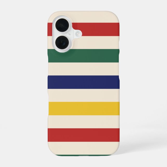 Coque iPhone 16 Rayures horizontales colorées (Verso)