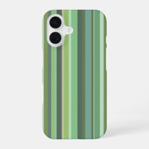 Coque iPhone 16 Rayures horizontales vert olive