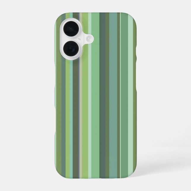 Coque iPhone 16 Rayures horizontales vert olive (Verso)