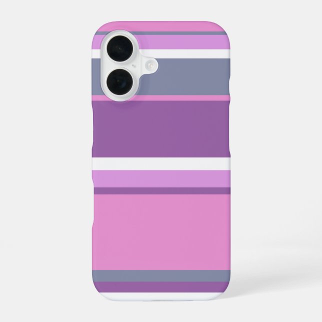 Coque iPhone 16 Rayures lilas (Verso)