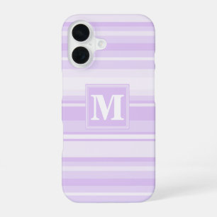 Coque iPhone 16 Rayures lilas Monogram