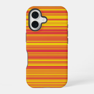 Coque iPhone 16 Rayures Orange Rouge Jaune