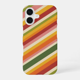 Coque iPhone 16 Rayures Rétro Diagonales