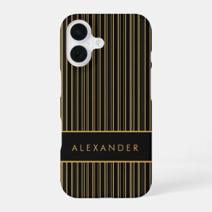 Coque iPhone 16 Rayures Verticales Rétro Élégantes