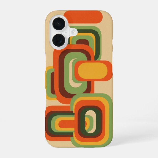 Coque iPhone 16 Rectangles arrondis vintage (Verso)