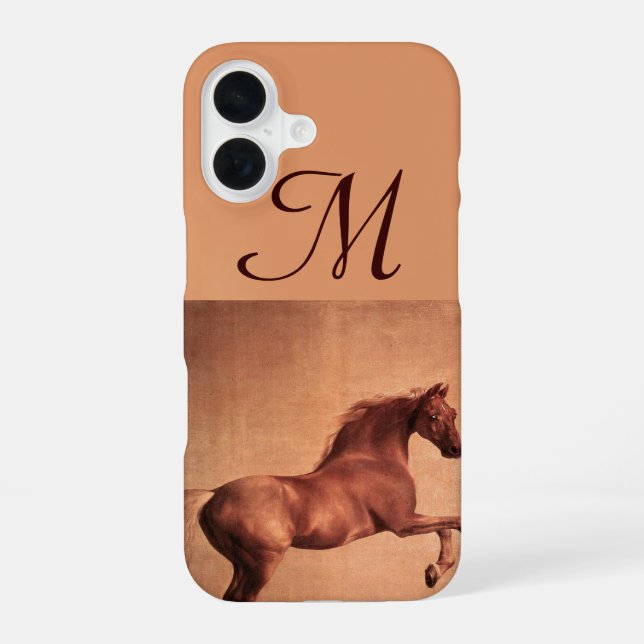 Coque iPhone 16 RED HORSE Parchemin Monogramme (Verso)