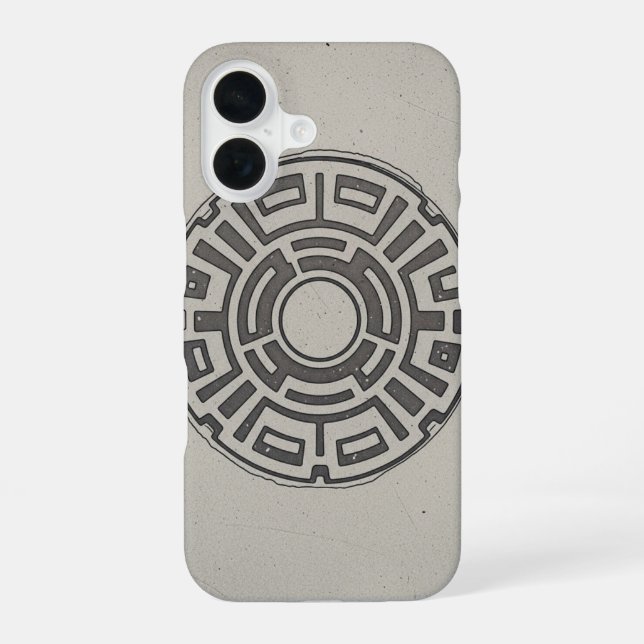 Coque iPhone 16 Regard d'Égout Rétro (Verso)