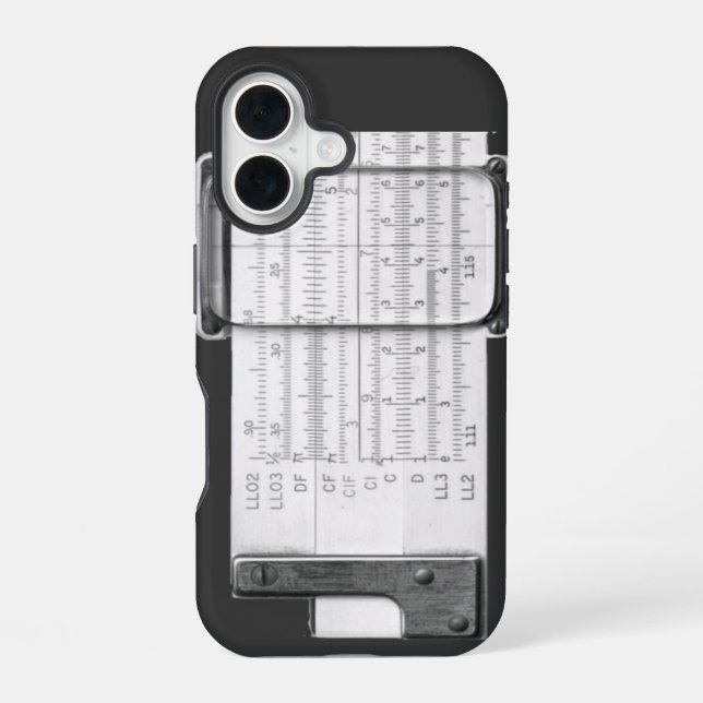 Coque iPhone 16 Règle à calcul (Verso)