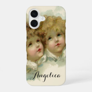 Coque iPhone 16 Religion Vintage, Anges Victoriennes dans les Nuag