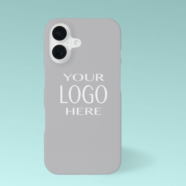 Coque iPhone 16 Remplacement simple du logo | gris clair (Créateur téléchargé)