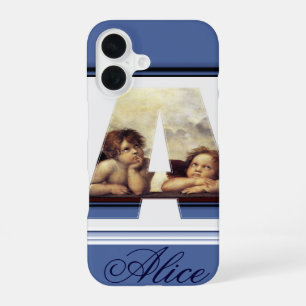 Coque iPhone 16 RENAISSANCE ANGEL A LETTRE Aile Cherub Monogramme