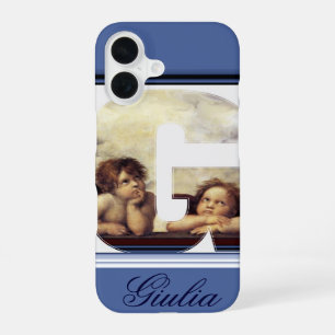 Coque iPhone 16 RENAISSANCE ANGEL G LETTRE Aile Cherub Monogramme