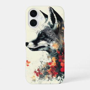 Coque iPhone 16 Renard floral boho faune nature
