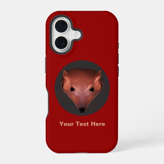 Coque iPhone 16 Renard rouge fractal (Verso)