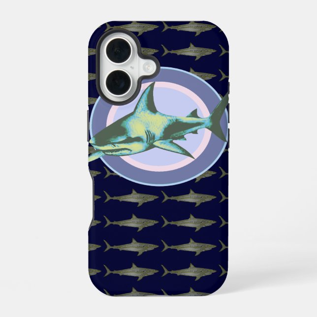 Coque iPhone 16 requins cool 3g (Verso)