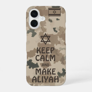 Coque iPhone 16 Restez Calme Et Faites votre Aliyah - Désert