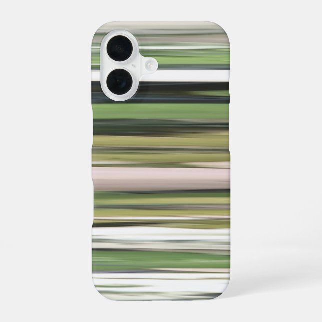 Coque iPhone 16 Résumé #2 : Flou vert olive (Verso)