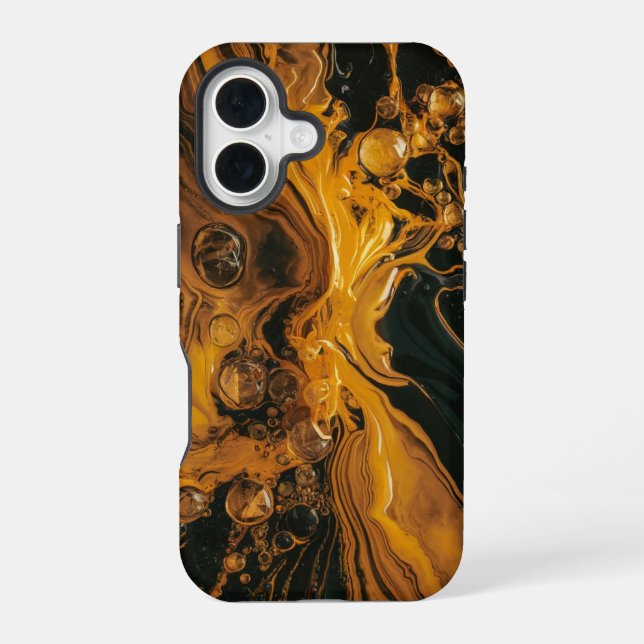 Coque iPhone 16 Résumé Or En Fusion (Verso)