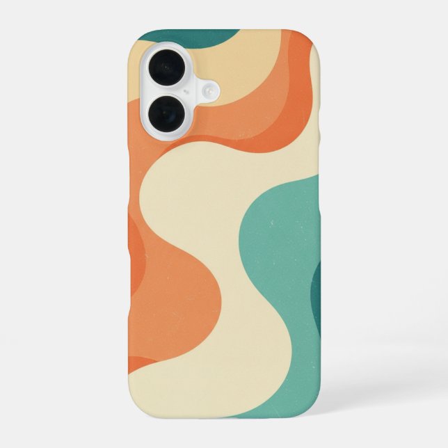 Coque iPhone 16 Retro Abstract Sea Foam (Verso)