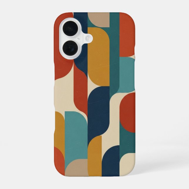 Coque iPhone 16 Retro Abstract Vertical Composition (Verso)