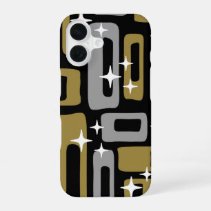 Coque iPhone 16 Rétro Moderne Abstrait du Milieu du Siècle